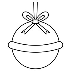 christmas ball with ribbon