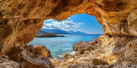 Rock window offers a stunning view, showcasing a remarkable natural rock formation. This magnificent rock window enhances the beauty of the surrounding Mediterranean landscape, inviting exploration.