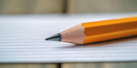 Obraz premium Photo featuring a pencil and notepaper, showcasing the creative process. This image includes a pencil alongside notepaper, emphasizing the connection between writing and sketching ideas.