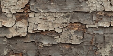 Fototapeta premium A rustic wall featuring a torn textured appearance adds character and charm, showcasing the unique features of a rustic design. This rustic wall offers an authentic vibe.