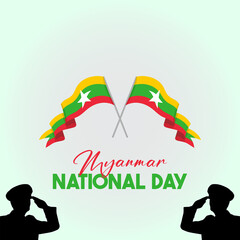 Myanmar National Day. Social Media Design
