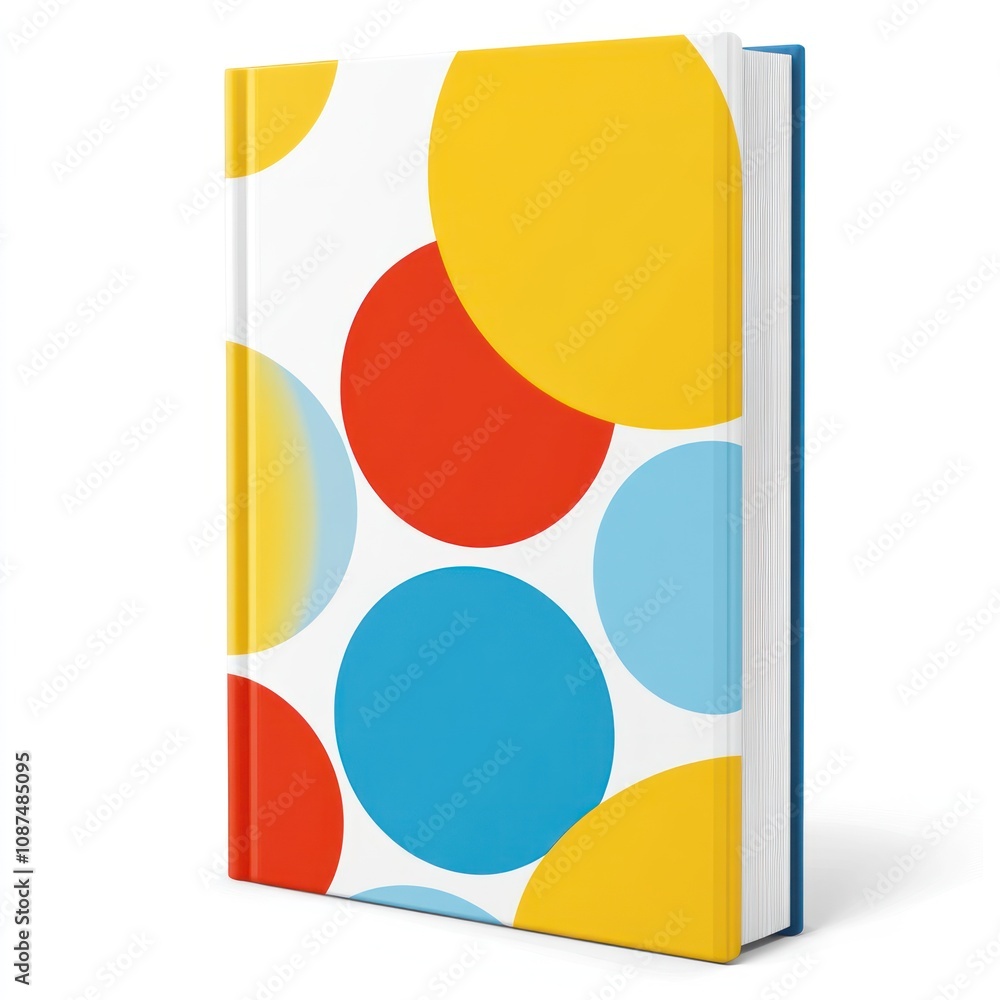 Poster a colorful notebook featuring a design of overlapping circles in vibrant colors.