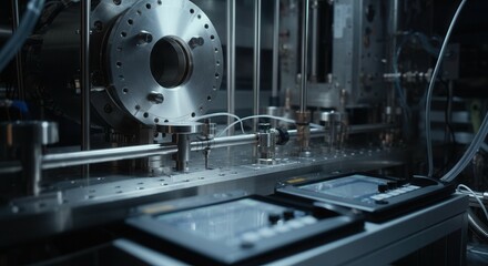 Fototapeta premium Modern industrial machinery in high-tech manufacturing facility