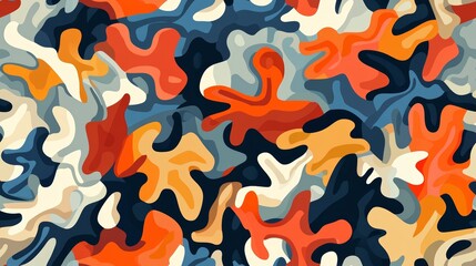 Abstract Seamless Background with Vibrant Colors and Organic Shapes for Modern Design Projects