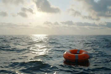 Obraz premium Safety equipment life buyo rescue floating on water