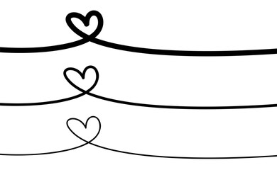 Heart shape. Continuous linear art doodle drawing vector illustration. Love one line symbol.