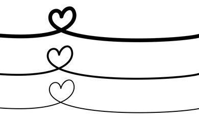 Heart shape. Continuous linear art doodle drawing vector illustration. Love one line symbol.