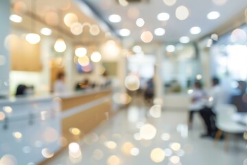Blurred dental clinic background defocused interior of a modern hospital