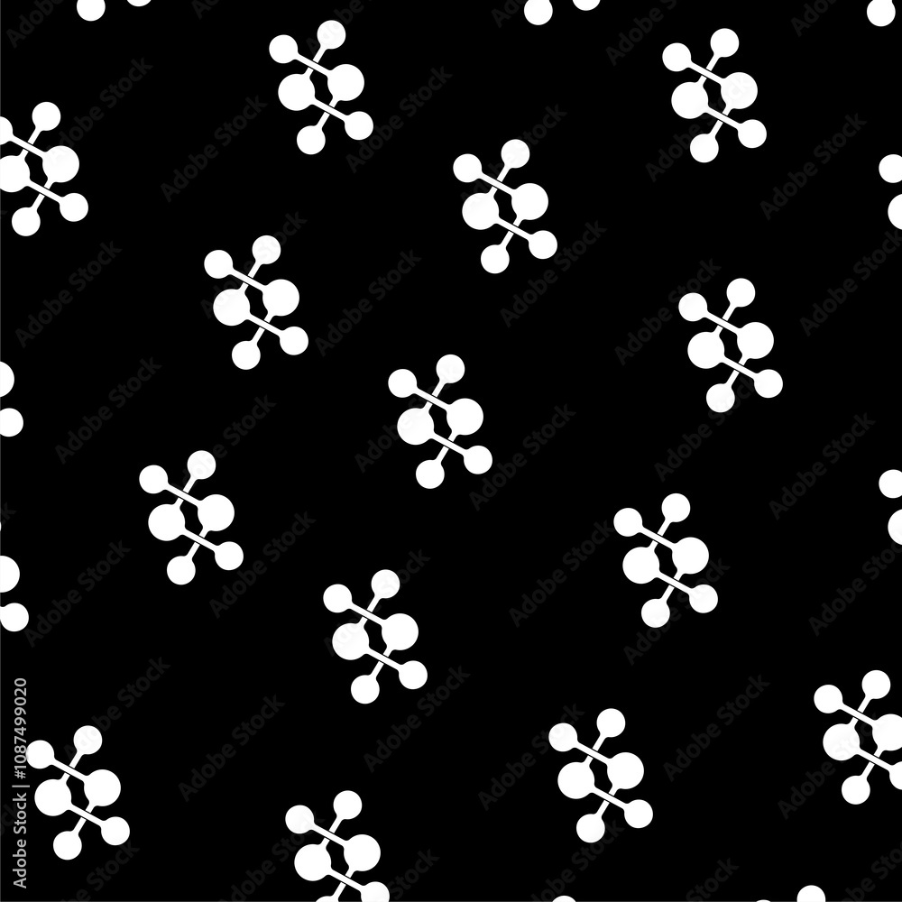 Poster connect link seamless pattern isolated on black background