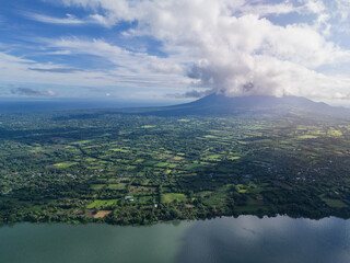 Ometepe island aerial drone landscape