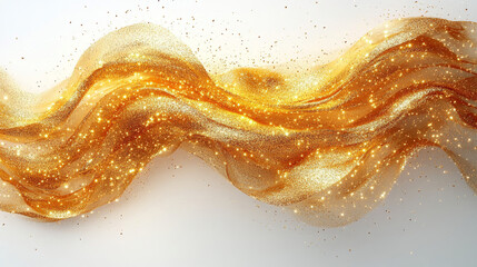 Golden beautiful wave on a white background