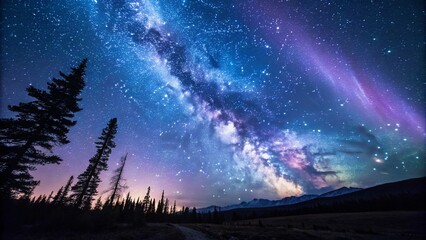 Lovely, dreamy, starry night sky—blue and purple.