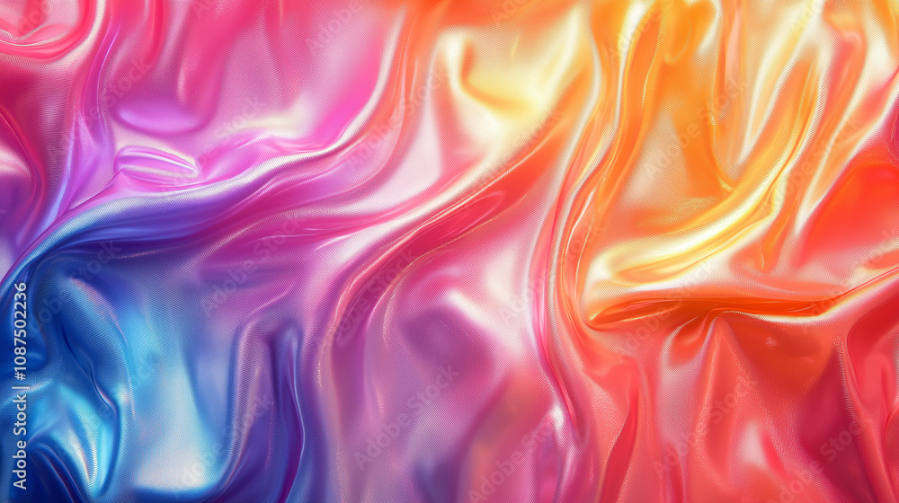 Poster smooth flowing multicolor waves forming a dynamic abstract pattern