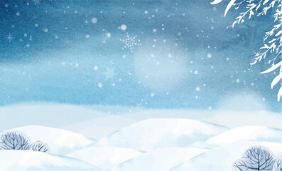 Background snowfall landscape for christmas