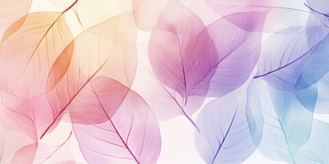Elegant pastel leaves overlay design