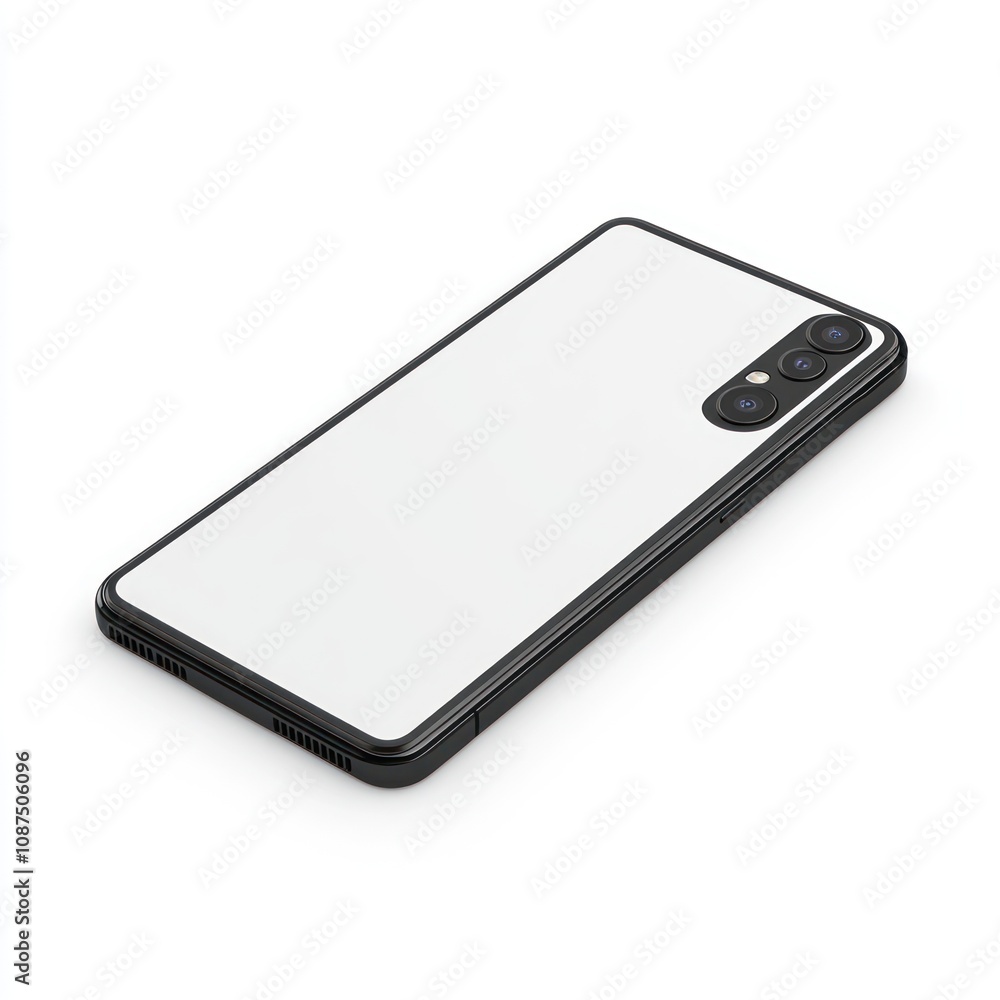 Aufkleber a sleek smartphone with a minimalist design and dual camera setup on a white background.