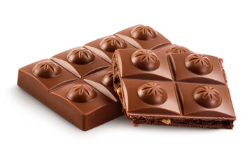 milk chocolate isolated on white background