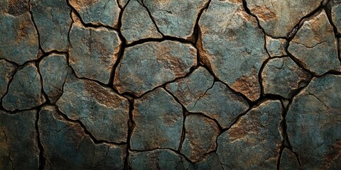 Cracked stone texture creates a grunge background, offering a visually striking surface ideal for artistic projects. This grunge background of cracked stone enhances design versatility.