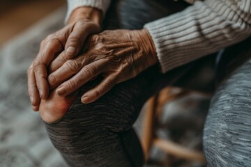 Fototapeta premium Healthcare angle knee pain captured in detail