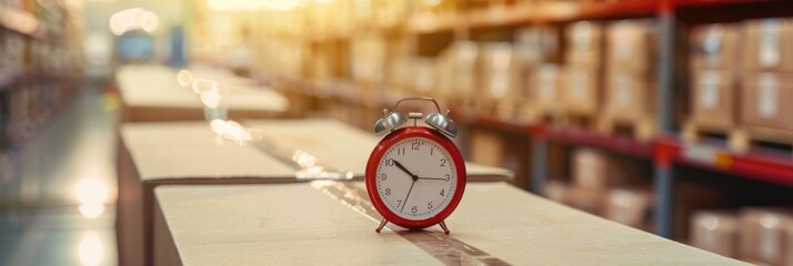 Shipping Time. Fast Delivery Service with Timer and Packages