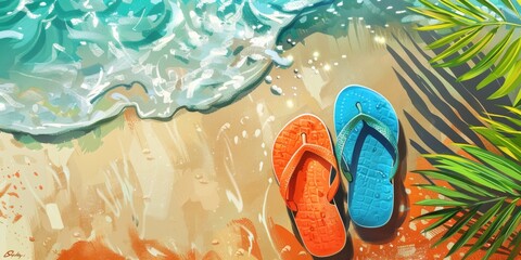 Summer Shoes: Vibrant Flip-Flops for Office or Beach Vacation