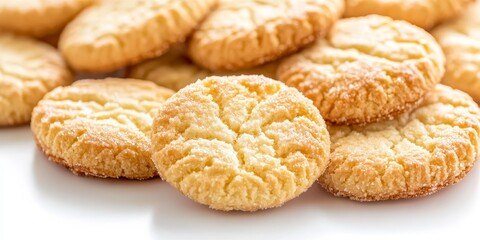 Spanish cookies isolated on a white background highlight their unique texture and inviting appearance. These delicious Spanish cookies are perfect for any dessert table or snack option.