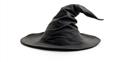 Isolated black magic hat on a clean white background, showcasing the allure of the black magic hat. This black magic hat stands out with its unique design and striking appearance.