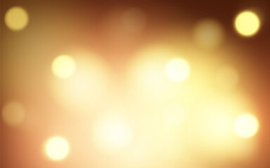 Warm Golden Bokeh Light with Soft Blur. Blurry Yellow Light Spots and Gentle Glow, Background decoration