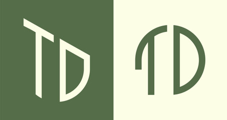 Creative simple Initial Letters TD Logo Designs Bundle.