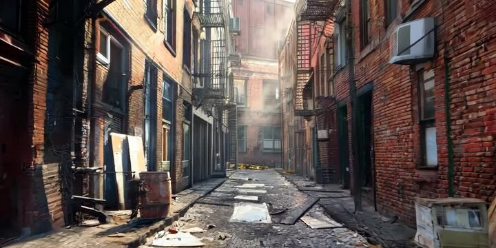 Prohibition-era downtown alleyway, 4K Video