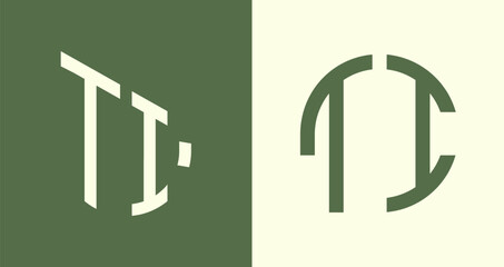 Creative simple Initial Letters TI Logo Designs Bundle.