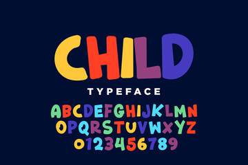 color cute cartoon alphabet font