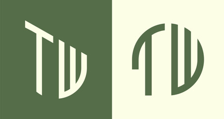 Creative simple Initial Letters TW Logo Designs Bundle.