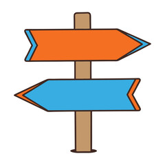 Direction Vector Illustration in Flat Color Clipart Design.