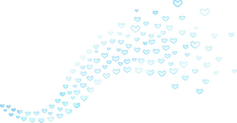 Hand-drawn blue hearts scattered Watercolor