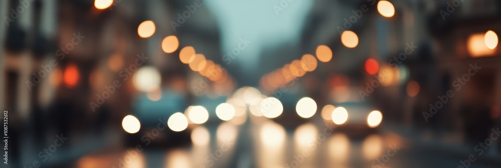 Poster the city street is alive with blurred car lights, creating a mesmerizing scene of movement and urban