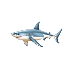 Fototapeta premium Great White Shark Illustration Powerful Predator of the Ocean Depths