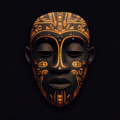 Tribal Mask with Distinctive Patterns and Colors