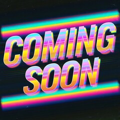 Coming Soon Announcement Retro Glitch Style Design
