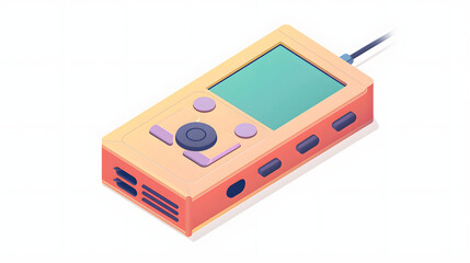 Obraz premium Voice Recorder Icon Jurnalist isometric Cartoon 3D