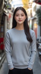 Melange gray shirt stands out as a stylish choice for casual wear. Its soft texture and versatile color make it perfect for any season, effortlessly elevating your look.