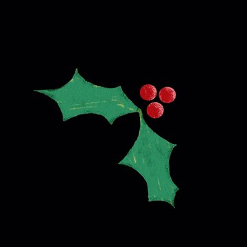Holly Berries Animated Vintage Sticker 