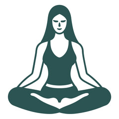 Minimalist Woman Meditating Vector.