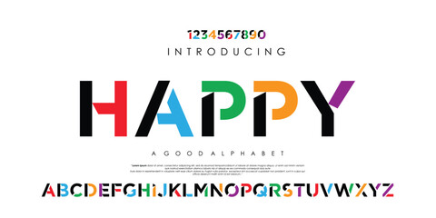 Minimal technology typography, Creative urban sport fashion futuristic font and with numbers. Modern abstract digital alphabet font vector illustration eps 10