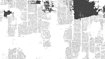 Fototapeta premium Vector white and black newspaper paper grunge vintage old aged texture. Vintage grunge newspaper collage background. Newspaper with old grunge vintage unreadable paper texture background.