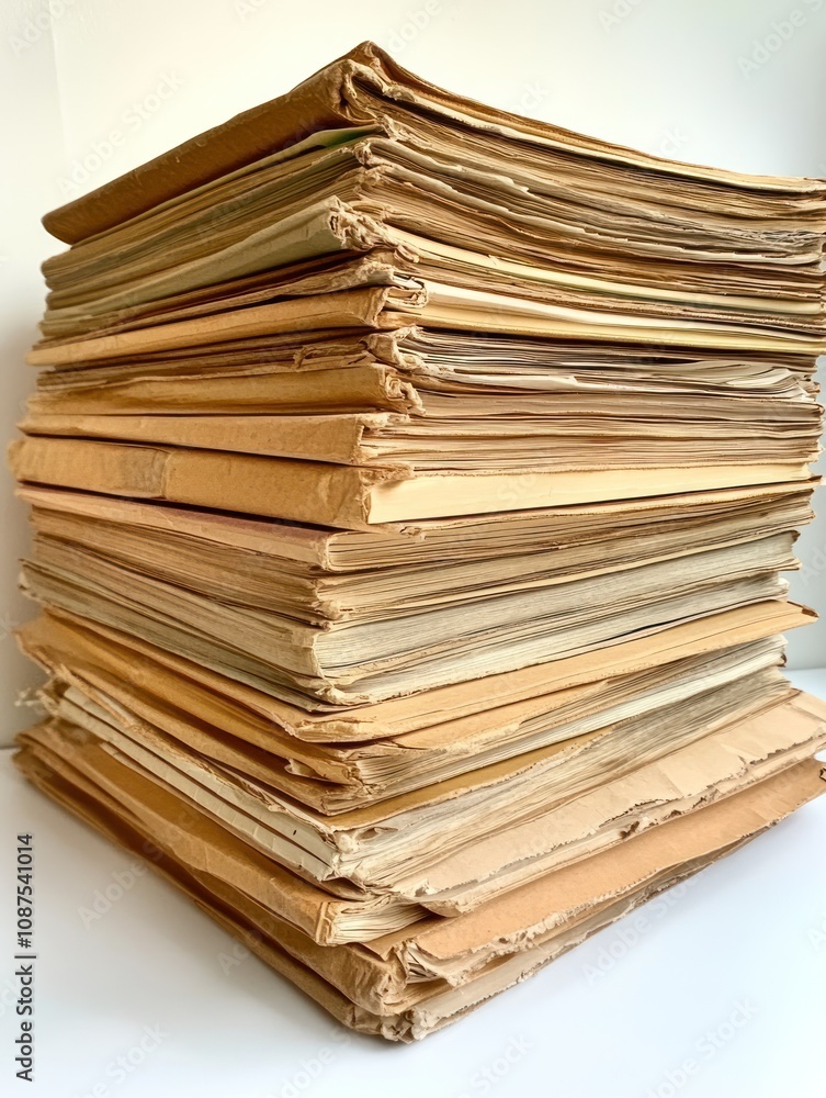Poster a stack of neatly organized folders, likely containing documents or files for reference.