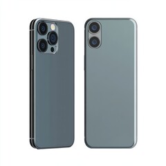 Two smartphone designs showcasing front and back views with a sleek finish.