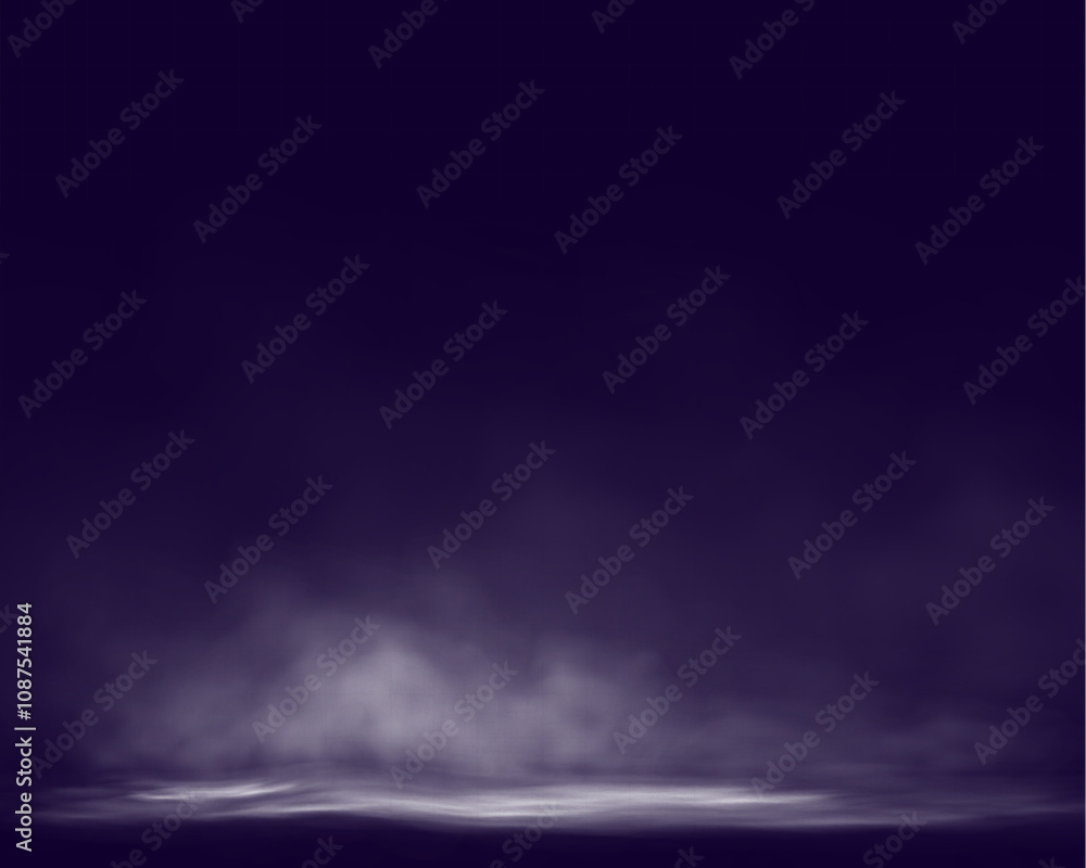 Poster Smoke on dark atmospheric background with low fog drifting across ground soft gradients .
