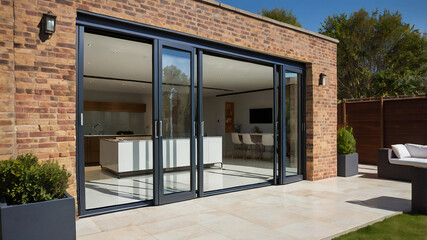 panels commercial aluminium frame bi-fold doors