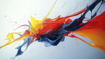 A fusion of liquid paint trails and angular geometric shapes, reflecting the dance between fluidity and rigid structure in art.